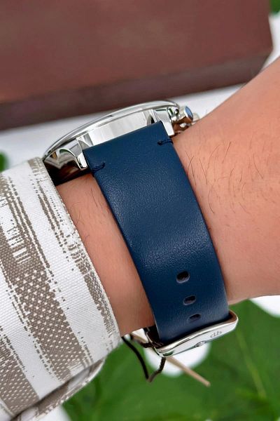 Bigotti Milano Luxury Men's Wristwatch Blue Leather Strap Steel Case Functions Active Zmb003