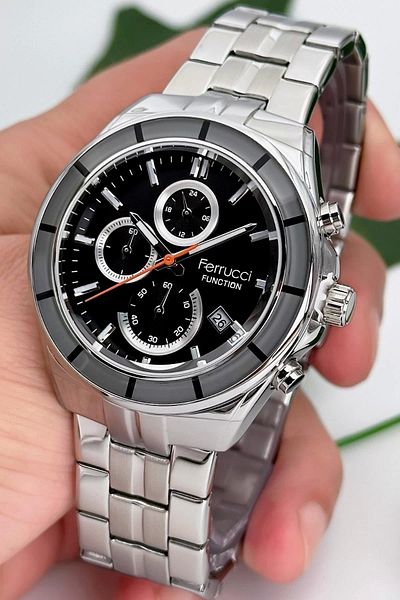 Ferrucci Function Men's Wristwatch Steel Strap Steel Case 3 Atm Water Resistance