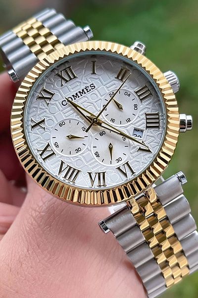 COMMES Men's Wristwatch Crono Functions Active Silver Color