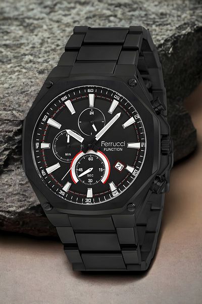 Ferrucci Fcf.13906fm.02 Black Men's Wristwatch - Bracelet Zmfer148