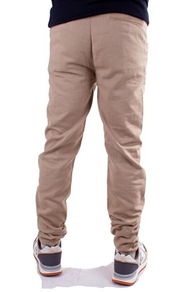 Twister Jeans Ανδρικό λινό παντελόνι Twister Slim Jogger-011C Μπεζ ψηλόμεσο στενό πόδι
