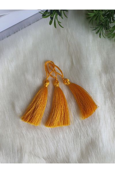 Fiyonks Atölye Tassel, Rope Tassel, Single Tassel 10 Pieces 7 Cm, Tassel Accessory, Textile