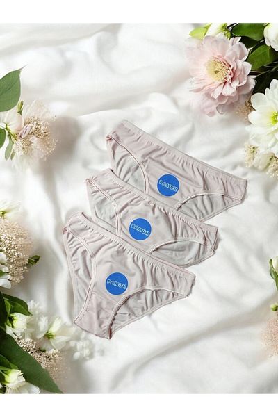 enmodaiçgiyim Pret Promotie 3 Bucuri Slip Femei Roz din Bumbac Organic