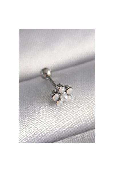 Skygo 316L Steel Silver Color Zircon Stone Flower Model Tragus Piercing - Tj-Pr1283