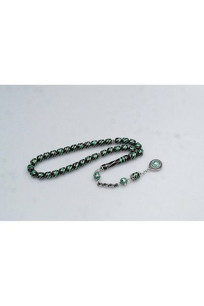 Skygo Oltu Stone and Galalith Fountain Nightingale Embroidered Rosary