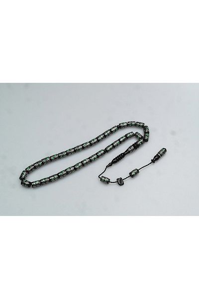 Skygo Oltu Stone Green Knitted Embroidered Rosary