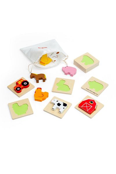BIGJIGS Toys Παιχνίδι "Ψηλαφώ και Βρίσκω" - Φάρμα