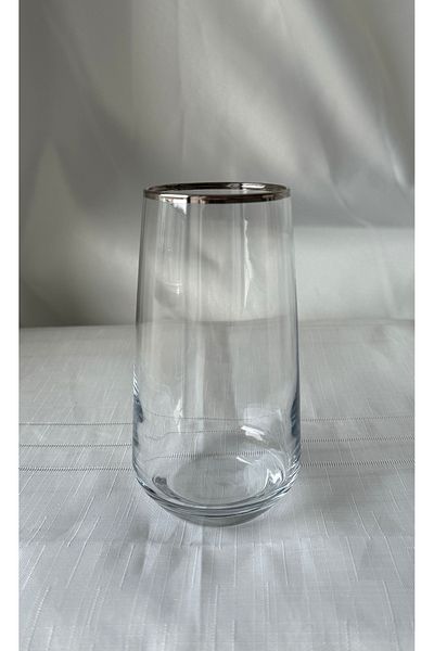 Şahika Kristal cama atılan imza Set of 6 Duru Platinum Soft Drink Glasses