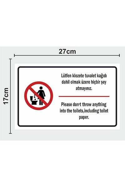 zafrakreklam Please Do Not Use Toilet Toilet Paper Sign Board 27X17 cm Polycarbonate -White