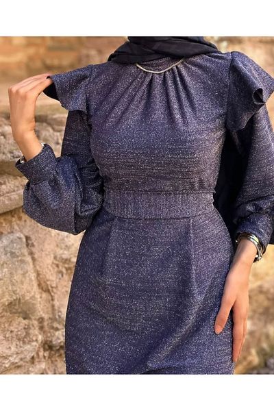 LİNA TESETTÜR Lina glitter shoulder ruffle