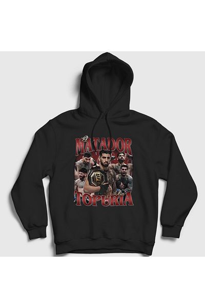 Presmono Унисекс черен суитшърт с качулка - Pray Ufc Mma Ilia Topuria 524490tt