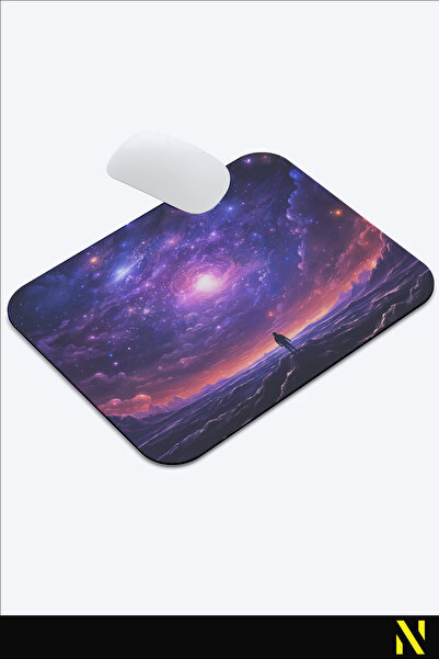 nilizma Цветна ергономична подложка за мишка с мотив от галактиката и противоплъзгаща повърхност, идеална за използване у дома и в офиса