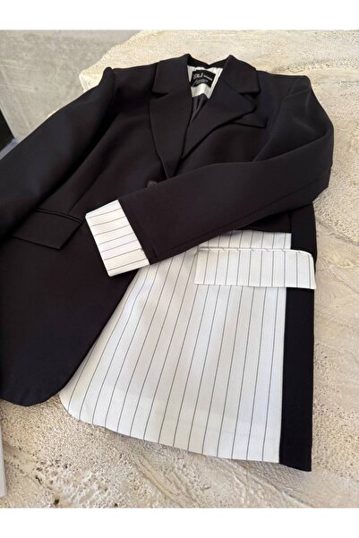 Bak'ap Oversize Design Line Detailed Blazer Jacket