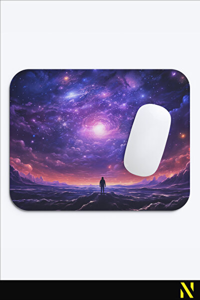 nilizma Цветна ергономична подложка за мишка с мотив от галактиката и противоплъзгаща повърхност, идеална за използване у дома и в офиса