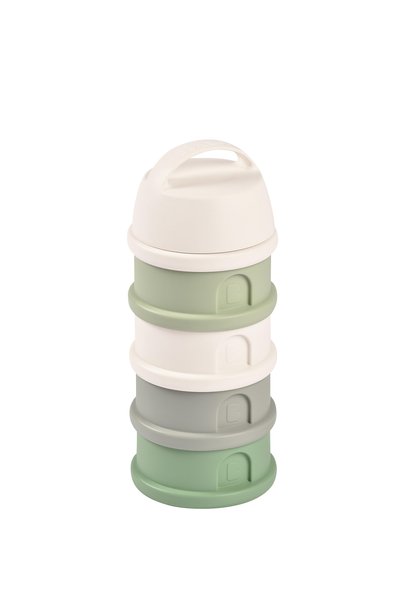 Beaba 4 Layer Milk Powder Box and Snack Container (Cotton White/Sage Green)