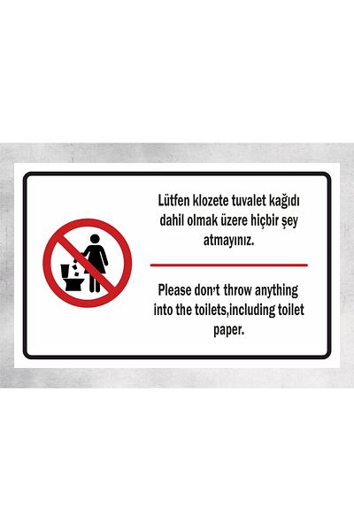 zafrakreklam Please Do Not Use Toilet Toilet Paper Sign Board 27X17 cm Polycarbonate -White