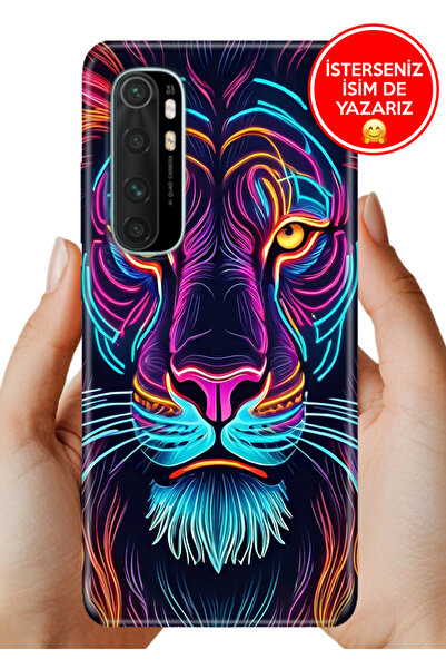 Cekuonline Xiaomi Mi Note 10 Lite Kılıf Baskılı TR-Üretim Kapak Silikon Led Lion