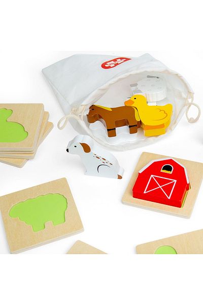 BIGJIGS Toys Παιχνίδι "Ψηλαφώ και Βρίσκω" - Φάρμα