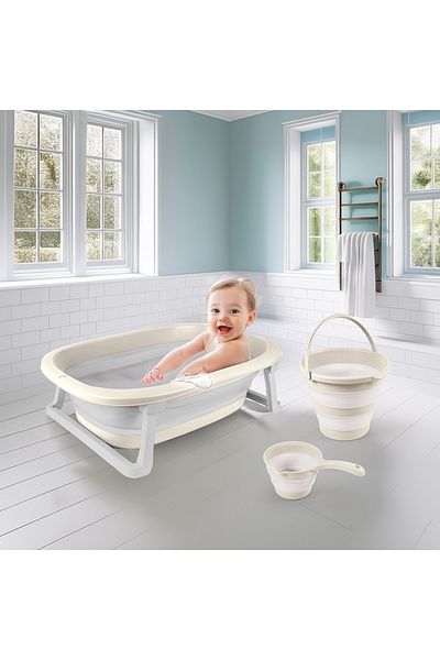 Dolu 3 in 1 set with foldable bathtub - Beige