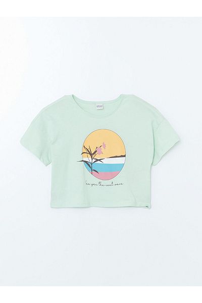 LC Waikiki Νέα σεζόν Crew Neck Girl's Crop Tisort - S5FC13Z4