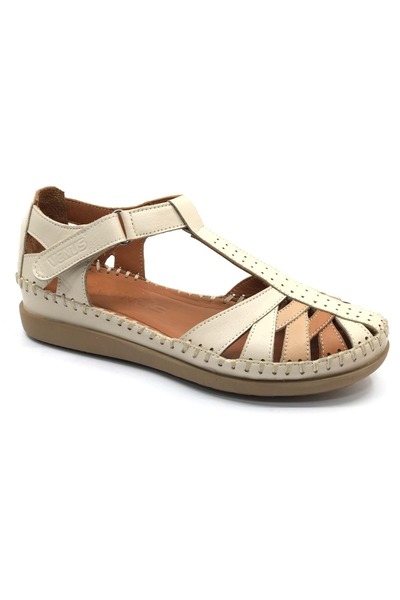 Venüs Margit Genuine Leather Comfort Orthopedic Women's Sandals Beige