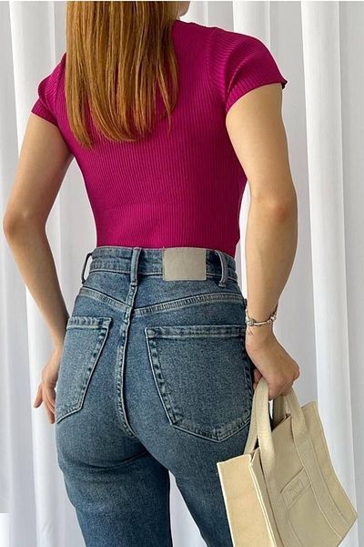 vuvutasarım Νέα σεζόν U Neck Knitwear Γυναικεία μπλούζα με κοντό μανίκι 0303