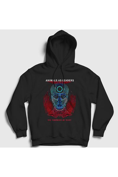 Presmono Унисекс суитшърт с качулка Black Madness V2 Animals As Leaders