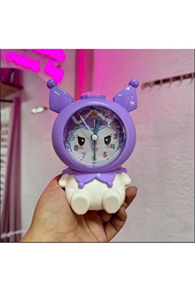 keyfim shop Sevimli Karikatür Kuromi Çocuklar İçin Masaüstü Çalar Saat (Siyah...