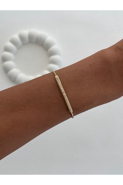Luparadis Special Series Zircon Stone Stick Design Gold Shiny Bracelet