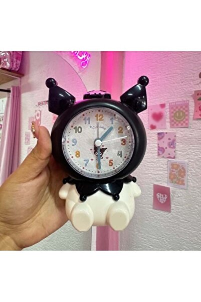 keyfim shop Sevimli Karikatür Kuromi Çocuklar İçin Masaüstü Çalar Saat (Siyah...
