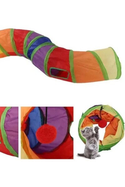 CİYU TİCARET Kedi oyun tüneli 125 cm kedi oyuncağı kedi tüneli oyun parkur