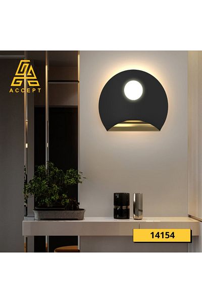 ACCEPT Indoor LED wall lamp, black and gold color, yellow light color