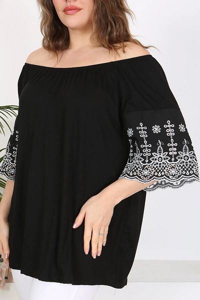 MODA Madonna Collar Sleeve Fisto Detail Flexible Viscosin Large Size Tunic