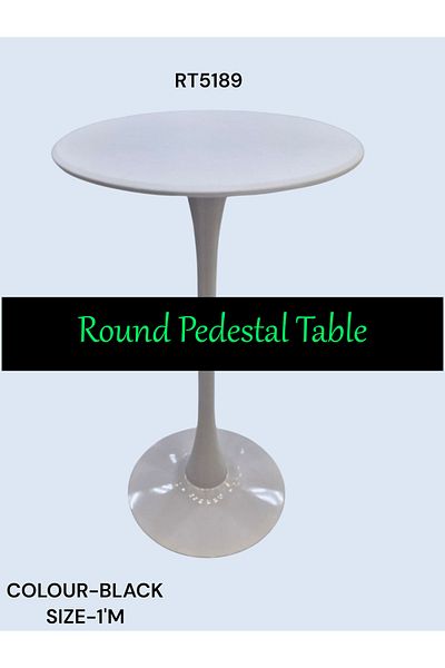TrentonGCC Modern Round Pedestal Table 1 mtr – Sleek & Stylish Accent Piece