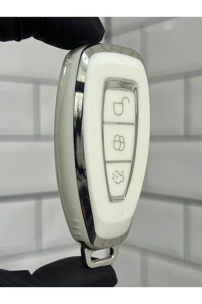 BARKAS ELEKTRONİK Ford Kuga, Focus, Mondeo, Bmax, Cmax, Smax Key Case White Silver
