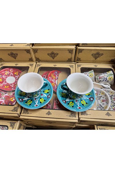 ATÖLYE SAİT Set of 2 Coffee Cups Ceramic Handmade Turkish Coffee