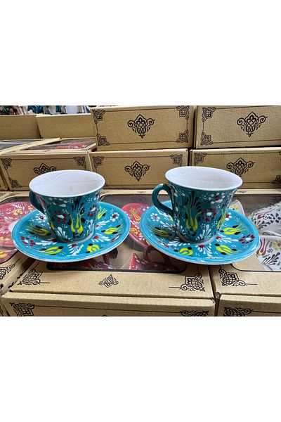 ATÖLYE SAİT Set of 2 Coffee Cups Ceramic Handmade Turkish Coffee