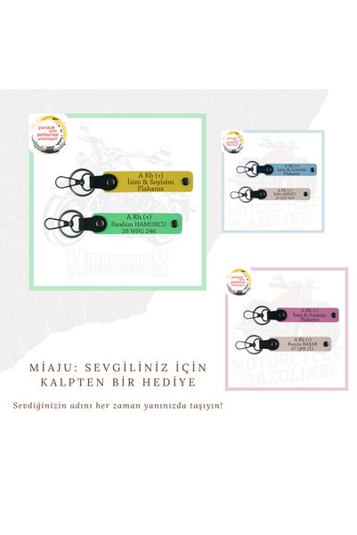 Asortishey Gift, Blue-Pink-Syh, X2 Keychain with Speed Enthusiasts, Name Plate and 0 Rh (-) Blood Group Written