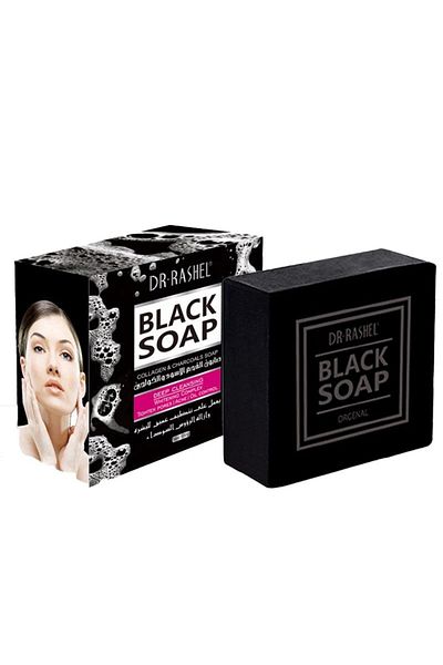 DR.RASHEL Collagen & Charcoal Black Soap – 100g 🖤✨