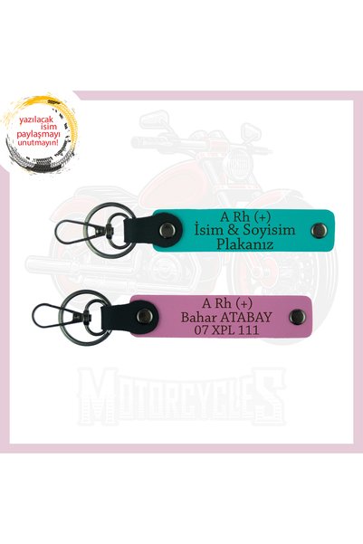 miawiki Dark Turquoise-Pink, Motorcycle Lovers, Emergency Keychain Set with N...