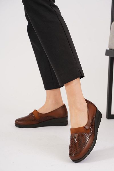 Moda Pie Women's Genuine Leather Shoes - Ayfits Patent Leather Garnished