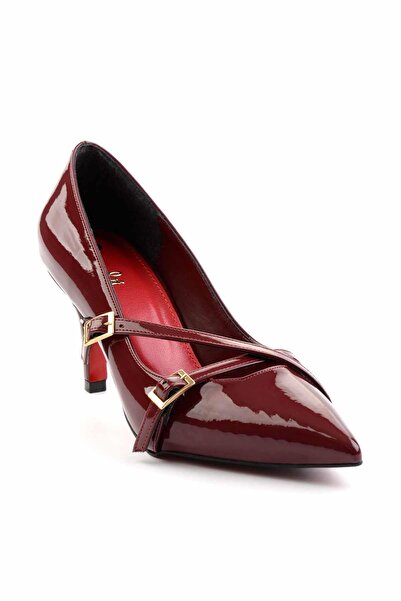 Bambi Bordo Kadın Klasik Topuklu Ayakkabı K01231401508