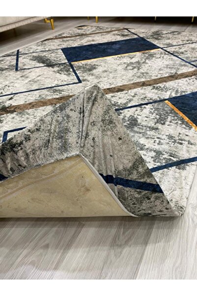 ALLGELSİN Halı Koruma Kılıfı Lastikli Halı Örtüsü  Yıkanabilir Halı Kılıfı Modern Çizgili Örtü Süngersiz örtü