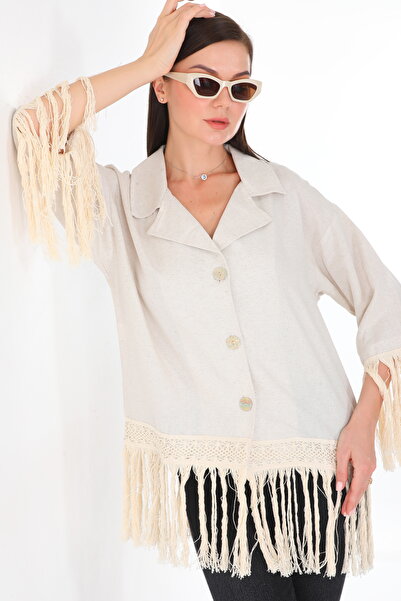 Marvella By Rasha قميص ذو شراشيب