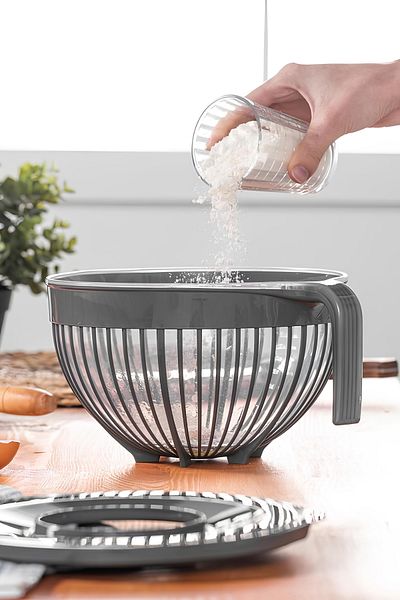 Melkan Home Multipurpose 3 in 1: Mixer Bowl, Mixing Bowl and Mixing Rice Strainer