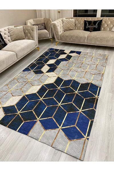 ALLGELSİN Carpet Protection Cover Elastic Carpet Cover Washable Carpet Cover Modern Striped Cover Spongeless Cover