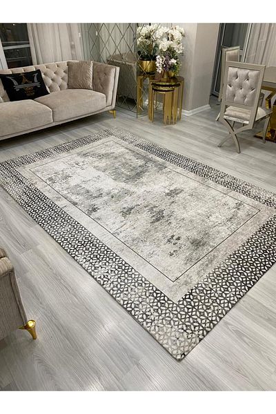 ALLGELSİN Carpet Protection Cover Elastic Carpet Cover Washable Carpet Cover Modern Striped Cover Spongeless Cover