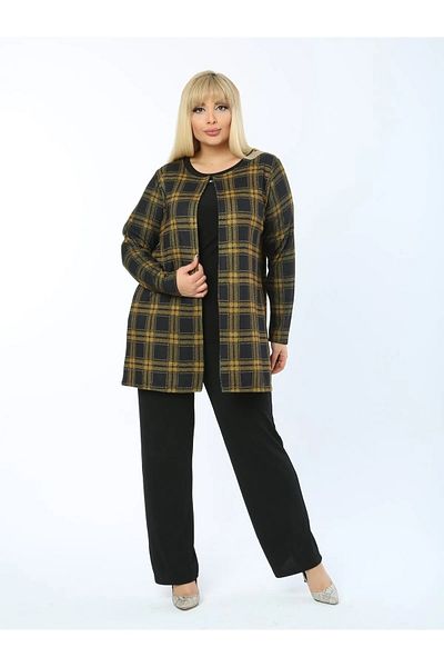 MODA Jacquard Large Size Jacket with Collar