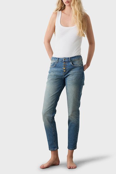 BSB Boyfriend High Waist Narrowing Leg Jeans Trousers Pants 053