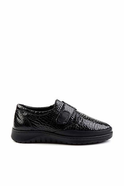 Bambi Black Black Leather Women's Casual Shoes K01331750403
